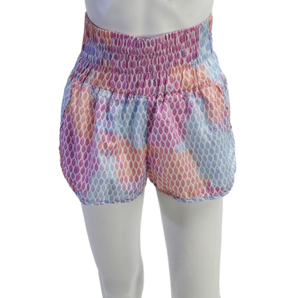 FP Movement Unisex Light Blue Geometric Bohemian Nylon Shorts Size S